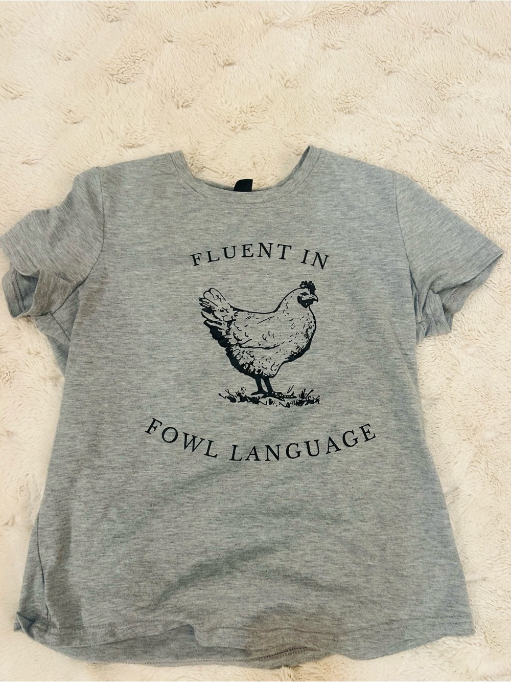Kids Grey 'Fluent in Fowl Language' Graphic Tee